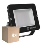 Confezione Multipack 8x Ledvance Proiettore LED Compact Nero 50W 5000lm 100D - 840 Bianco Freddo | IP65 - Simmetrico 